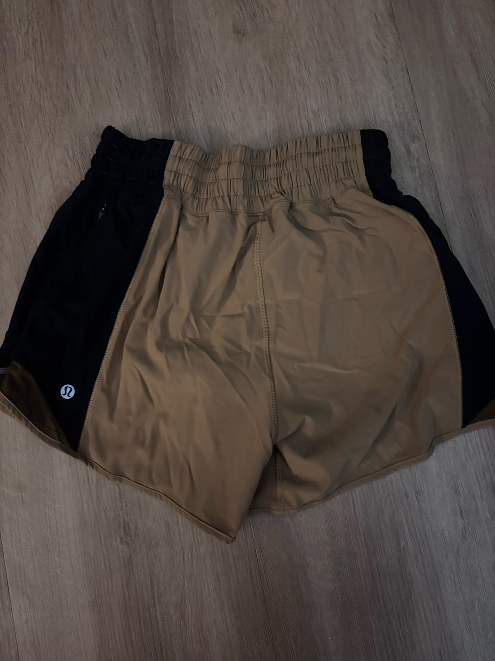 lululemon athletica Two-Tone Black and Tan Athletic Shorts